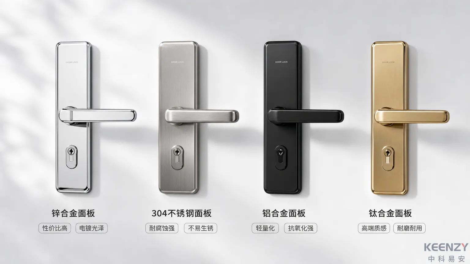 联网门锁四种面板材质对比总览
