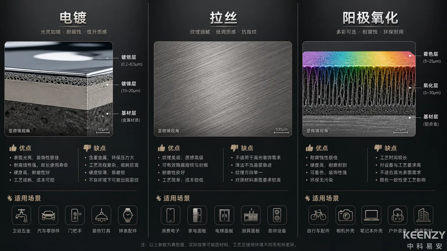 联网门锁面板三种表面处理工艺对比