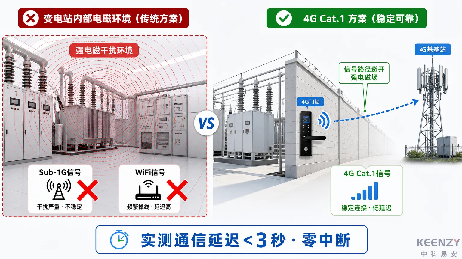 变电站强电磁环境4G Cat.1组网抗干扰验证