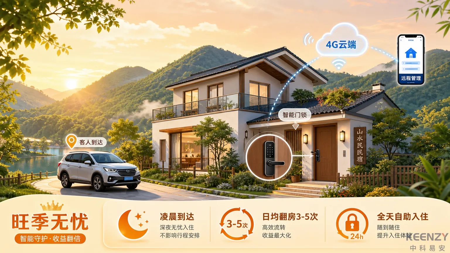景区民宿联网门锁旺季高频入退房运营方案