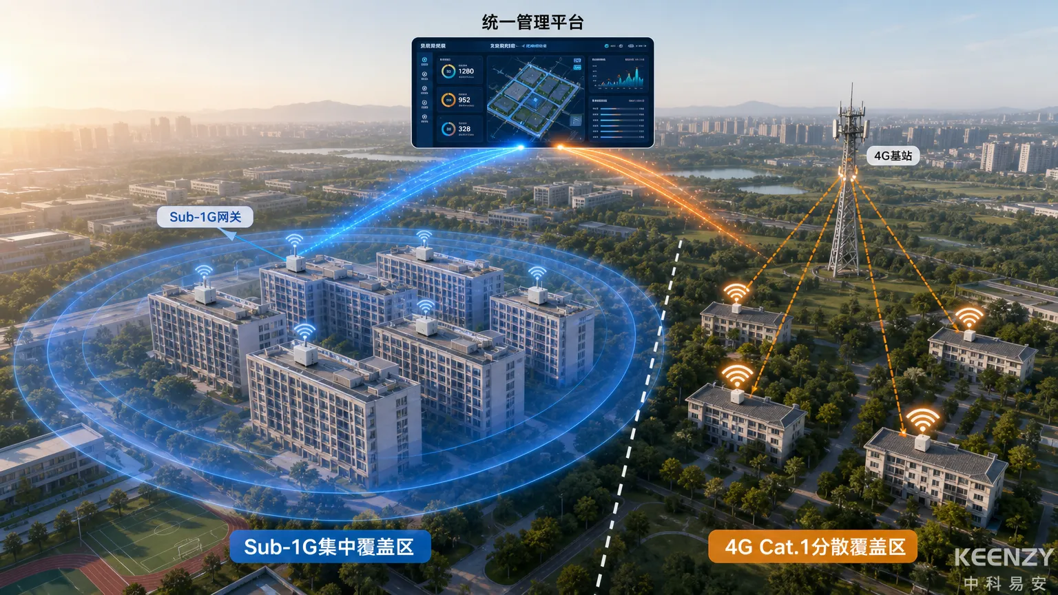 多协议融合组网趋势：Sub-1G与4G Cat.1在不同校园建筑场景的部署分布