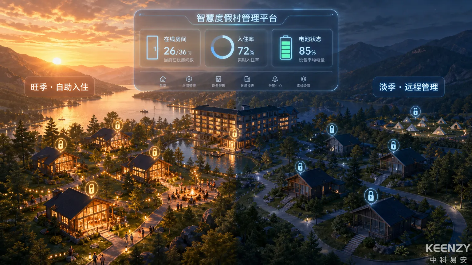 景区度假村联网门锁旺季高频入退房方案