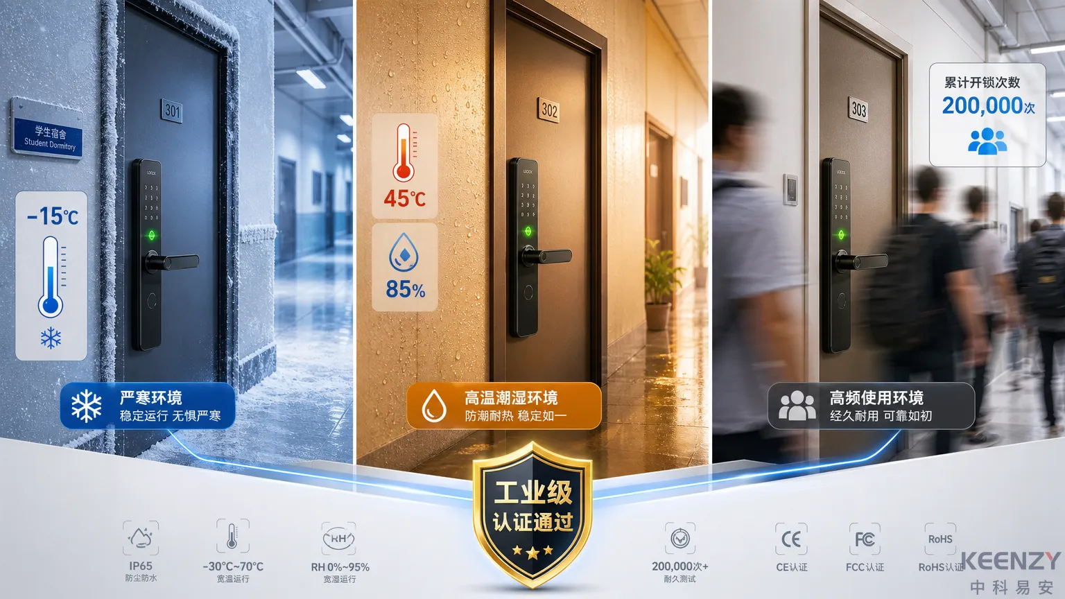 联网门锁工业级环境适应性测试与家用锁环境对比