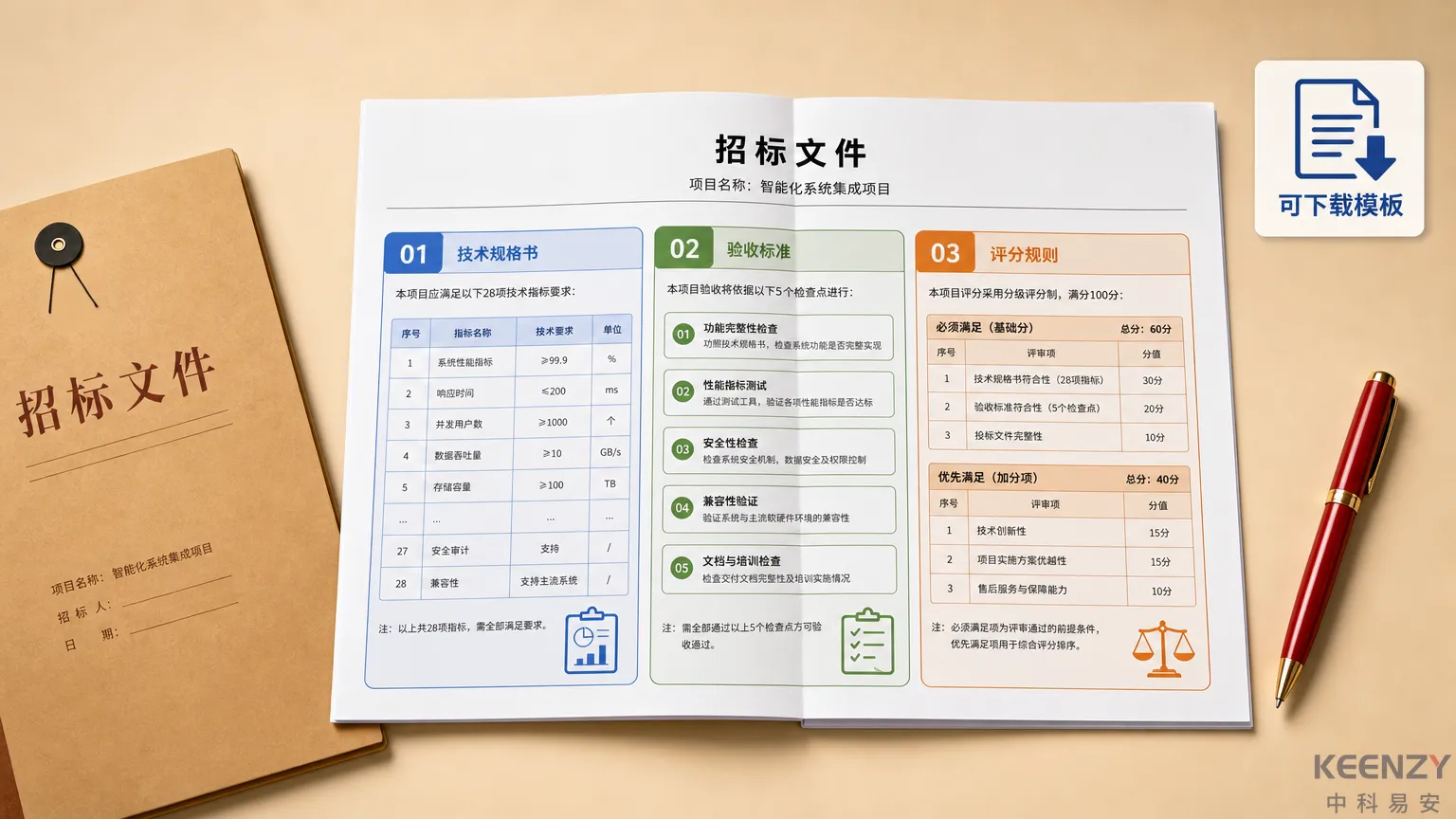 校园联网门锁采购清单转化为招标文件结构示意