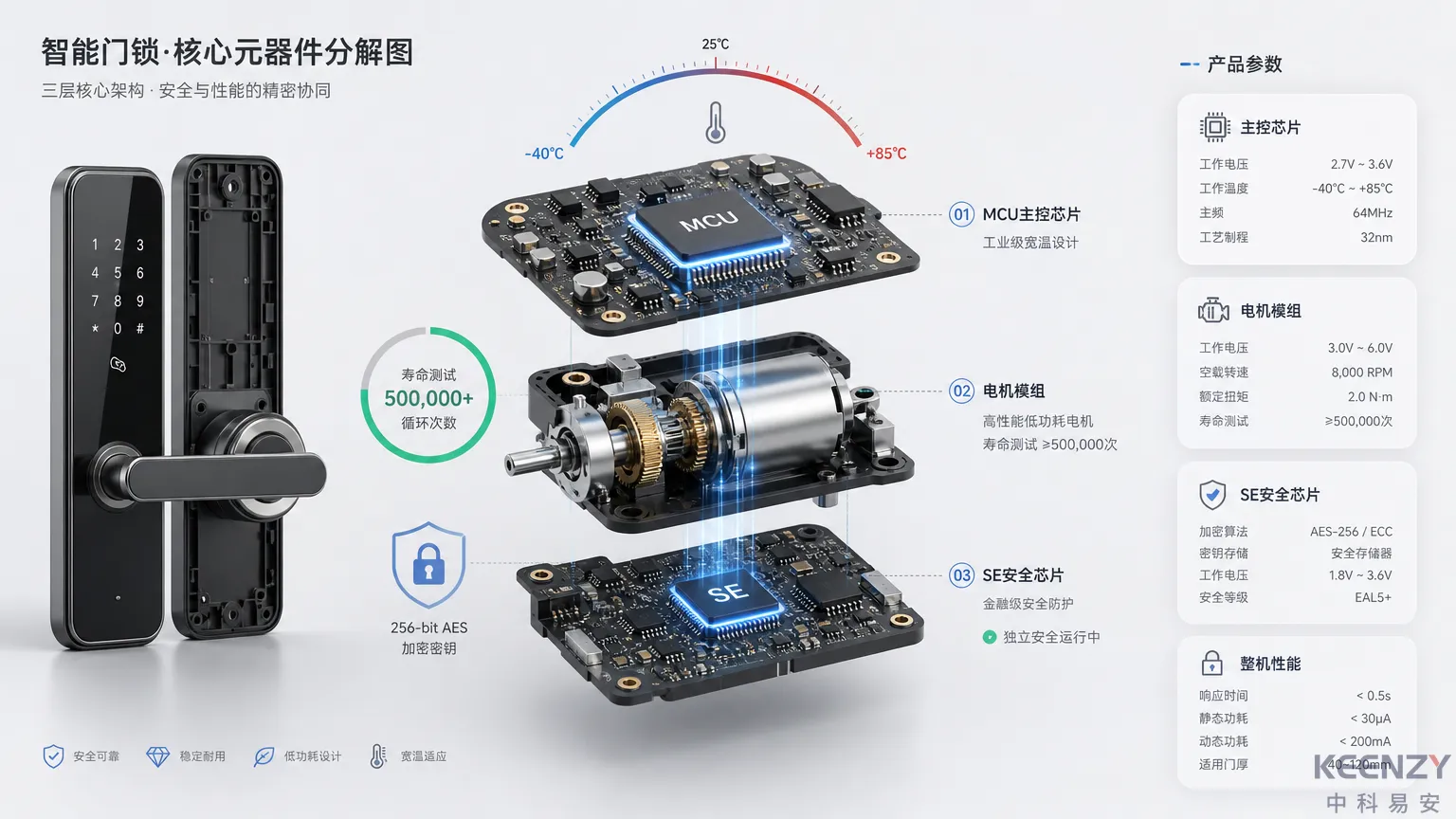 联网门锁硬件可靠性核心元器件解析