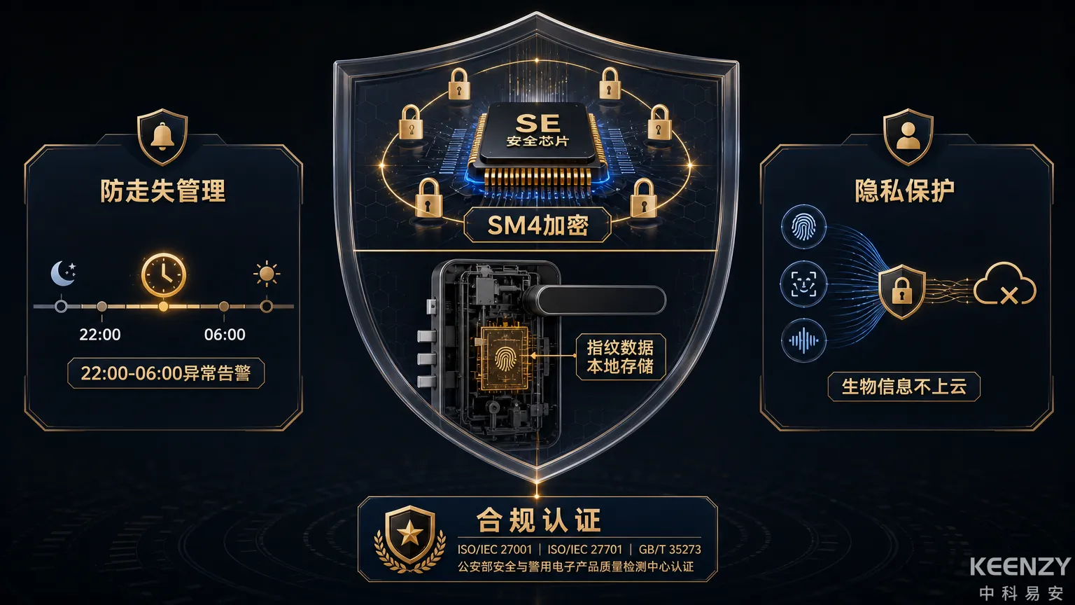 养老院联网门锁安全架构与隐私保护机制图