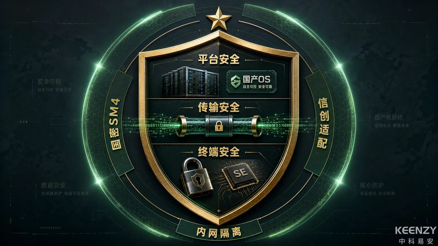 军队院校联网门锁保密安全与信创适配架构图